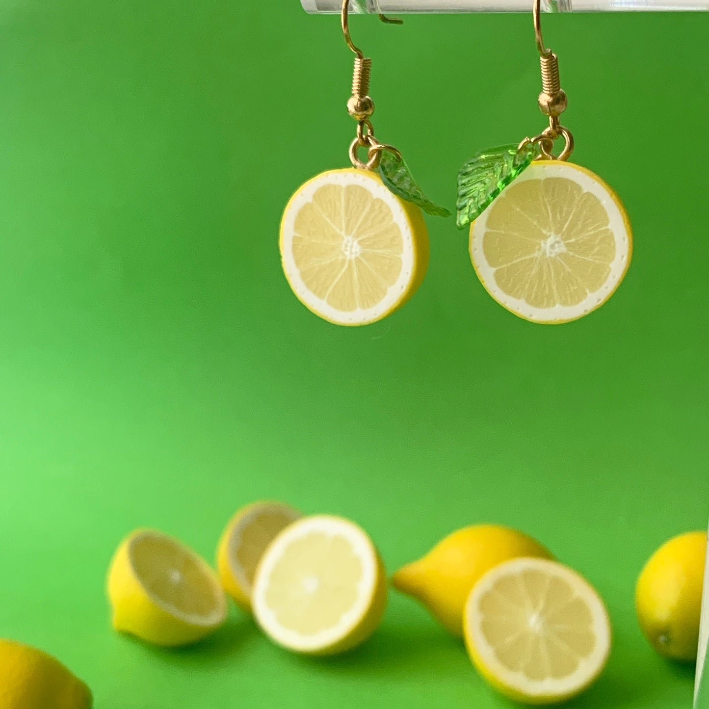 Half lemon earrings
