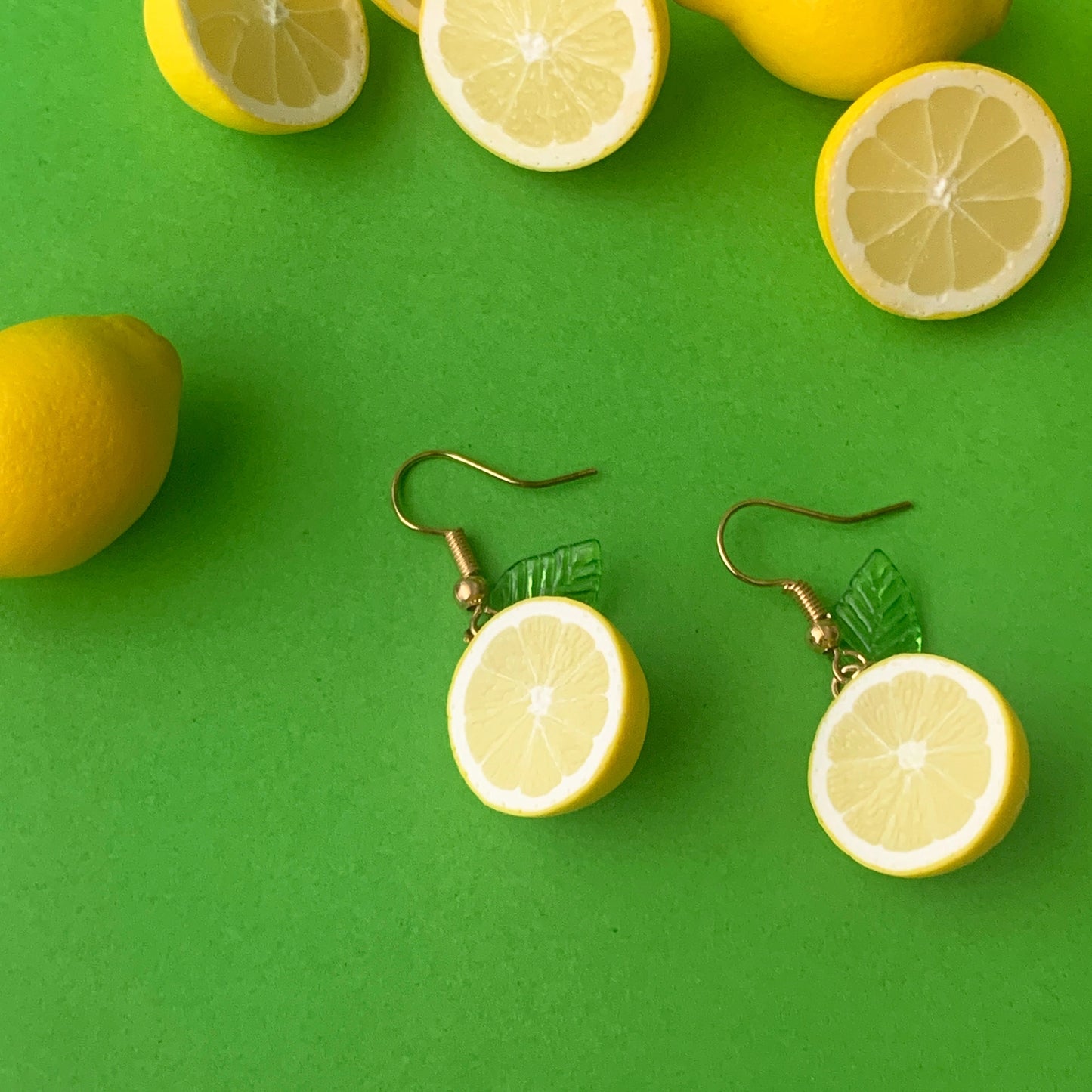Half lemon earrings