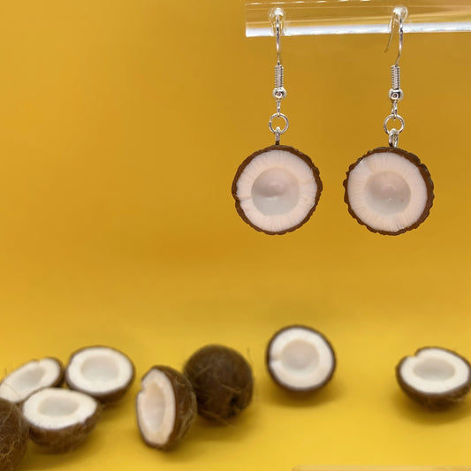 Boucles d'oreilles en noix de coco