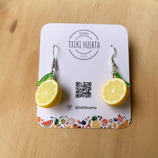 Boucles d'oreilles demi citron