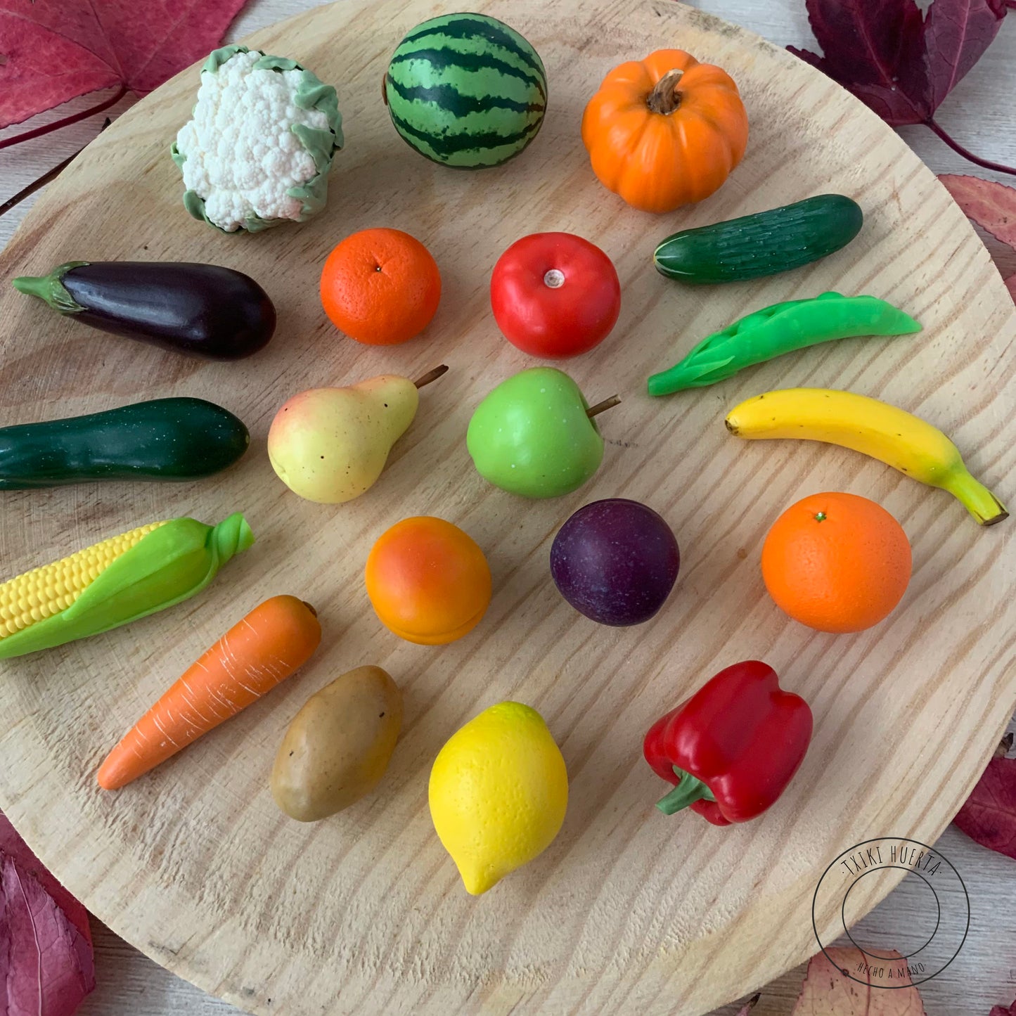 Pack de 20 miniatures de fruits et légumes