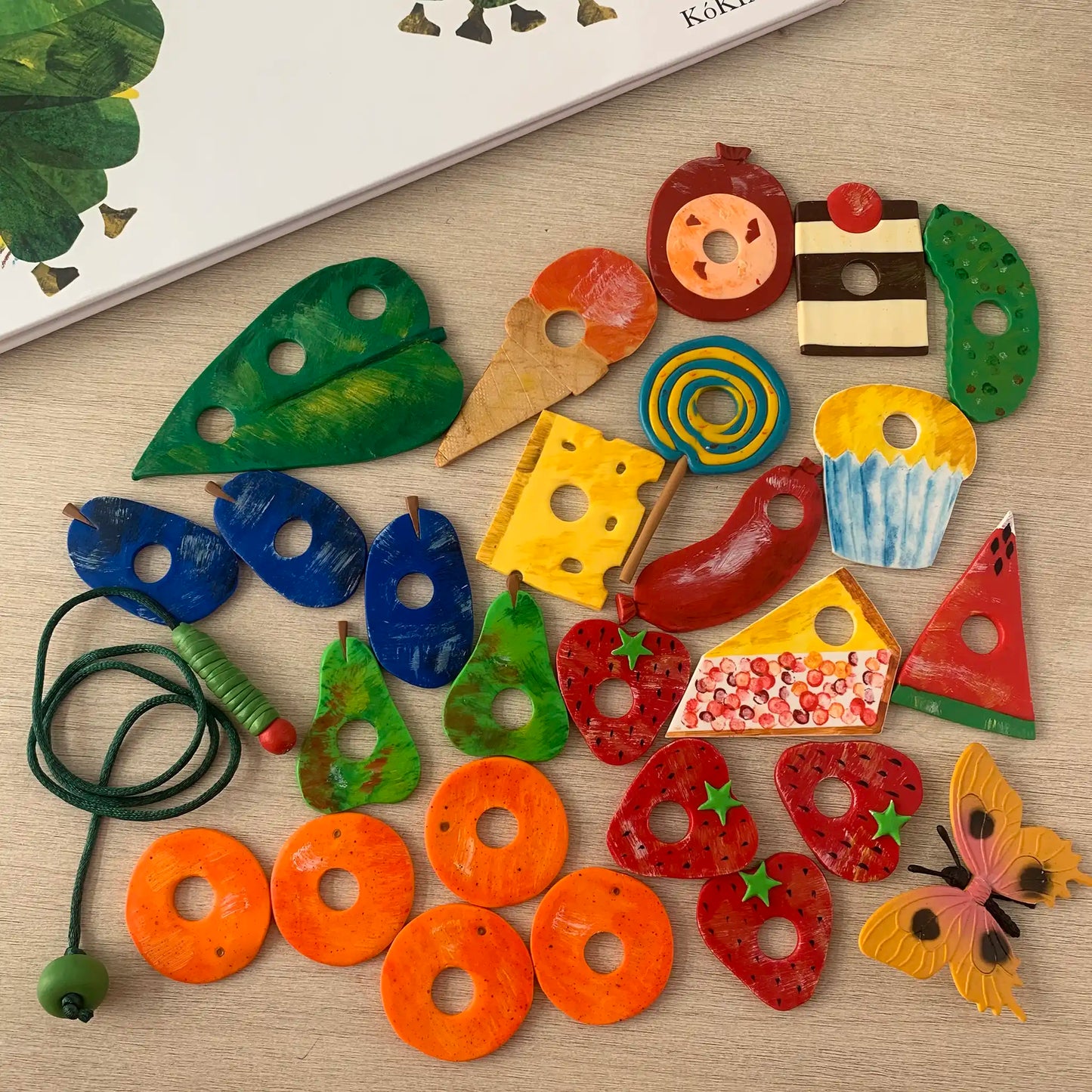 The Little Hungry Caterpillar. threading game