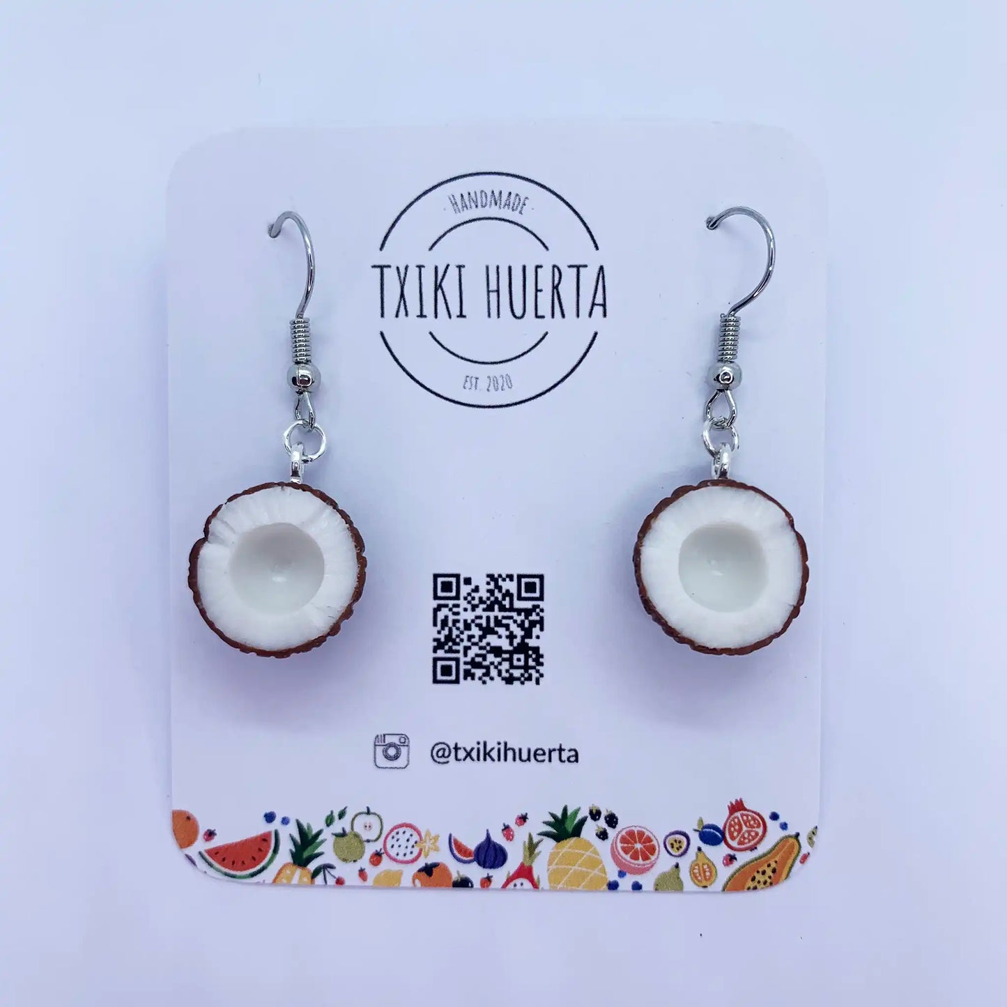 Boucles d'oreilles en noix de coco