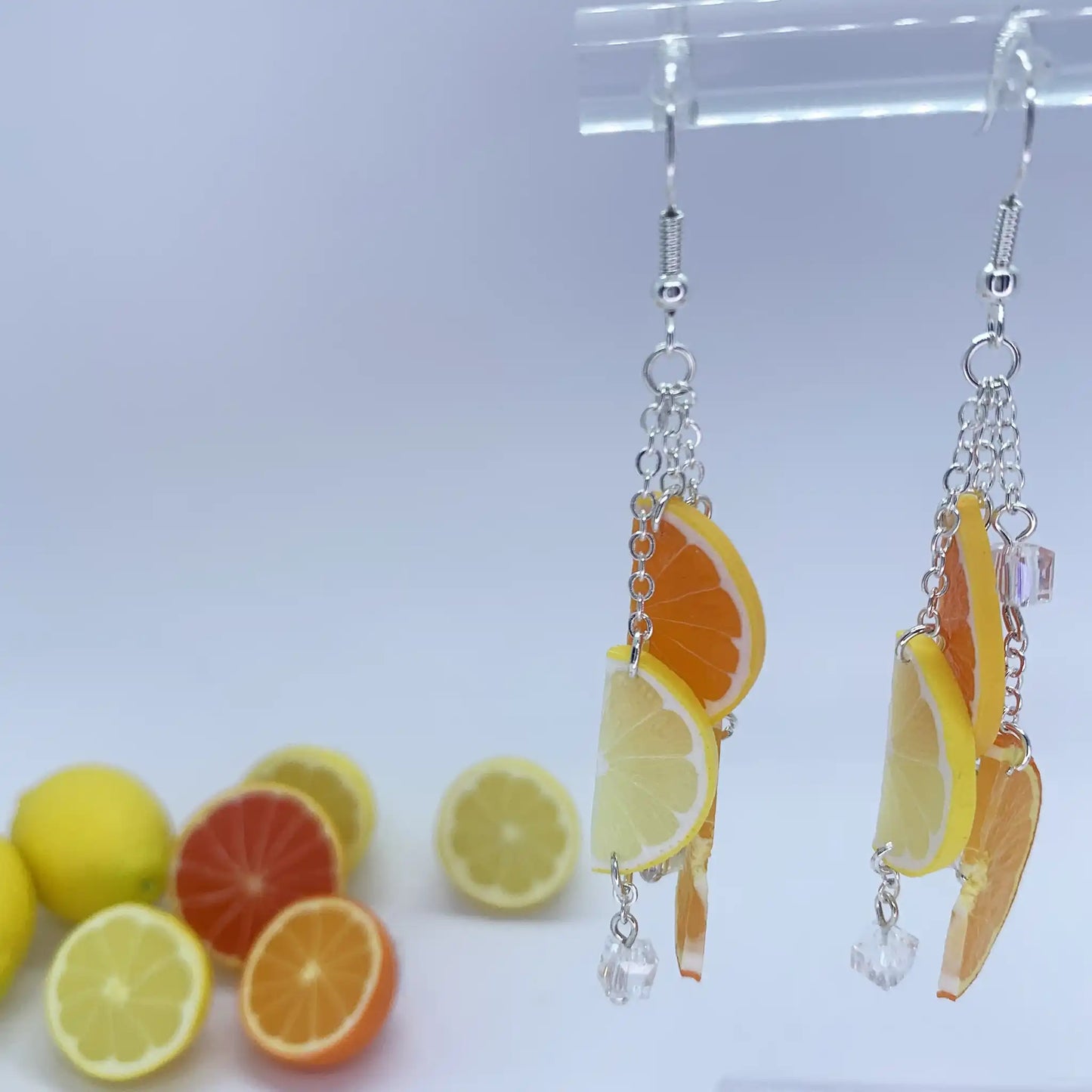 Boucles d'oreilles citron et orange