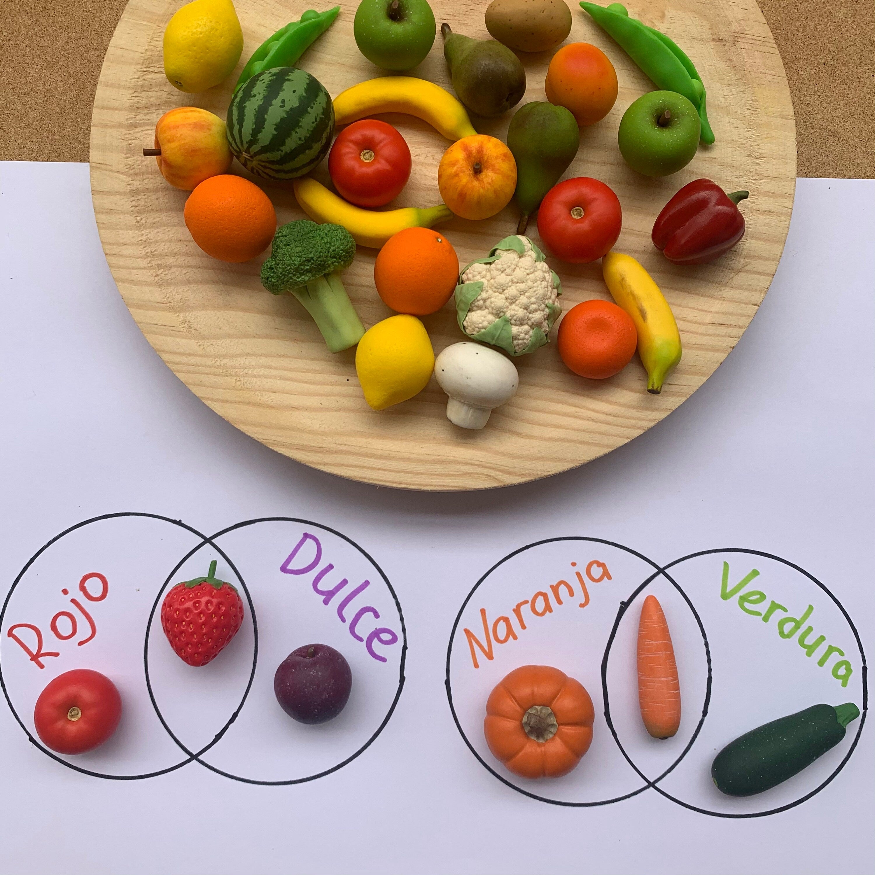 Pack de 30 miniaturas de frutas y verduras