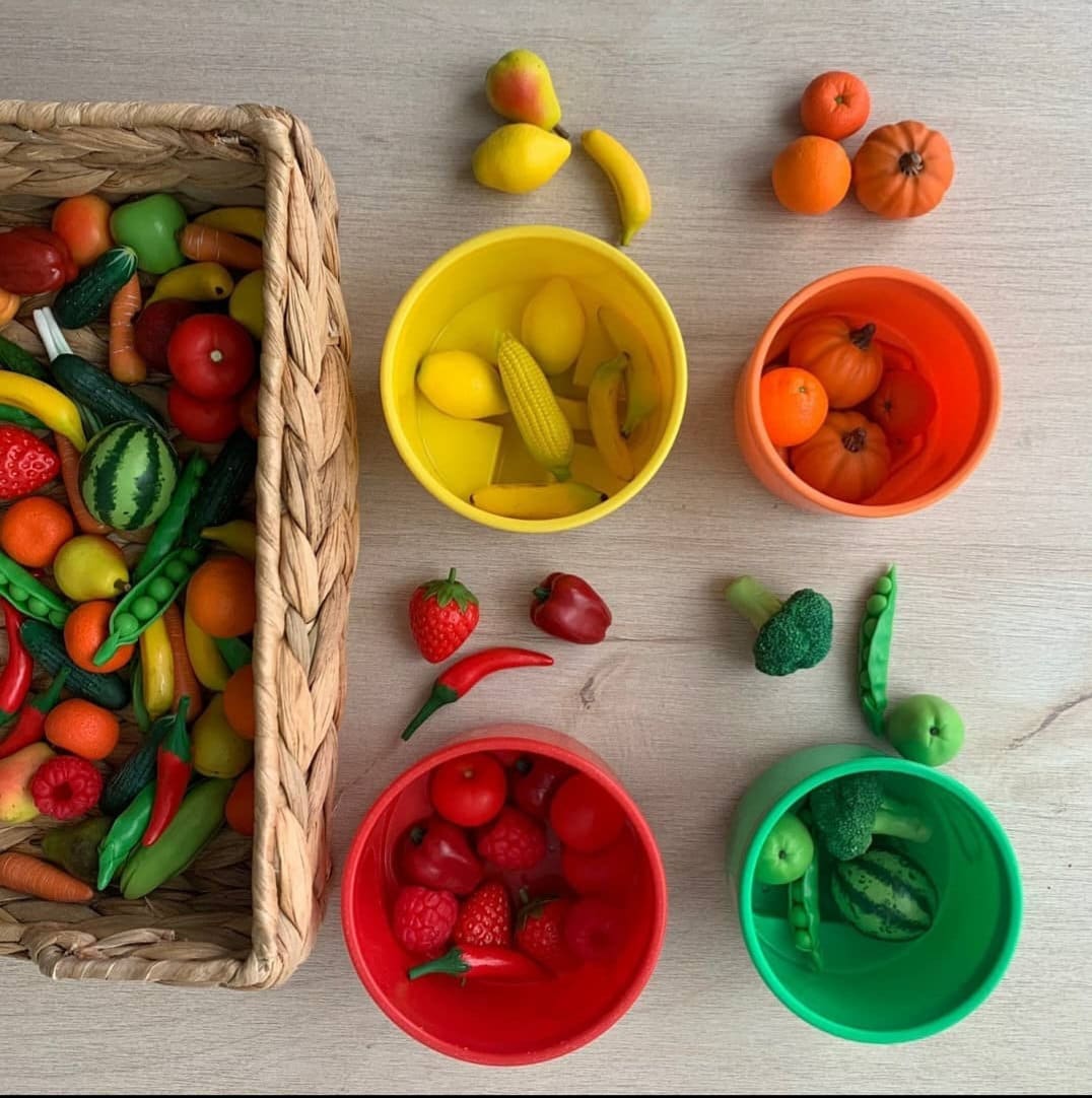 Pack de 30 miniaturas de frutas y verduras