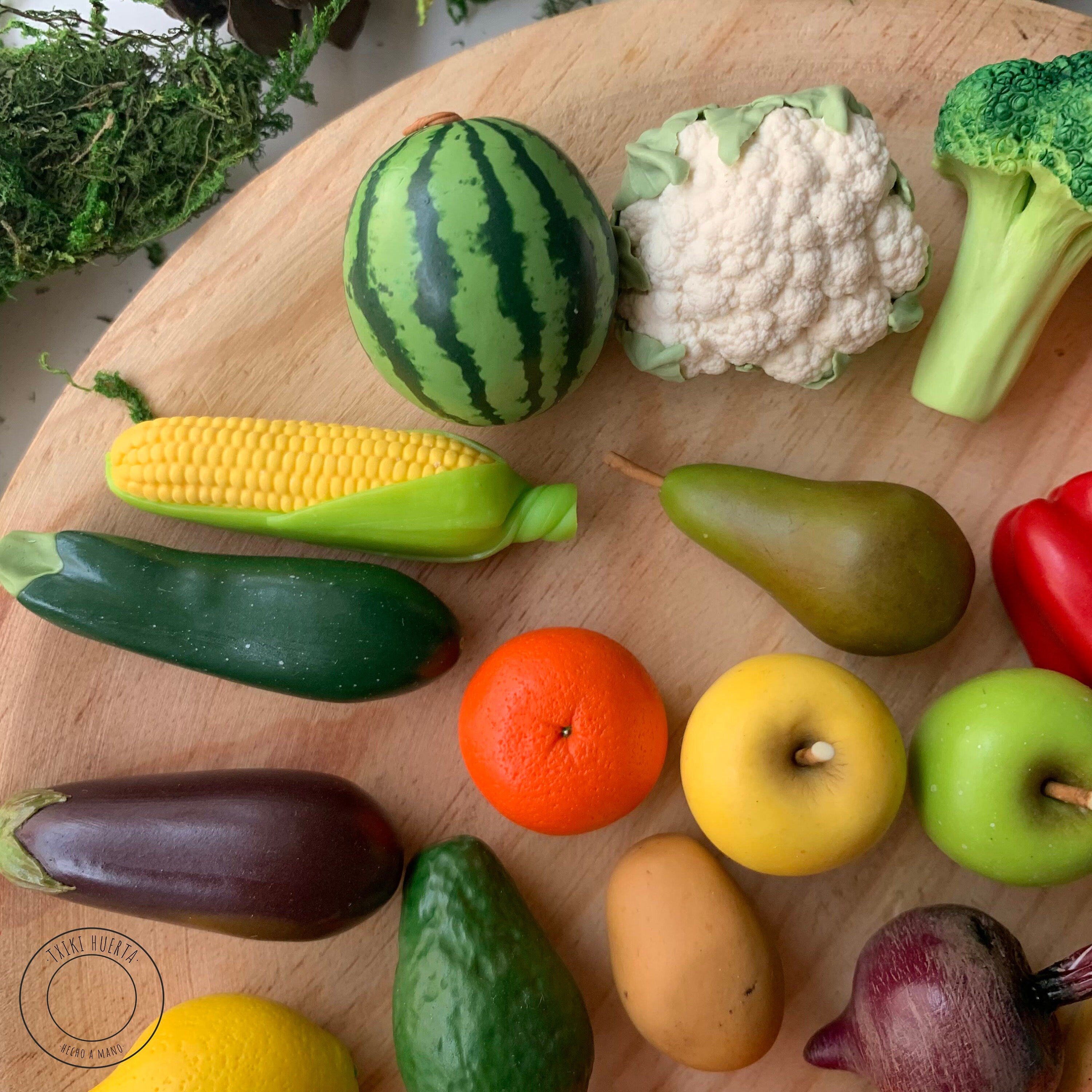 Pack de 30 miniaturas de frutas y verduras