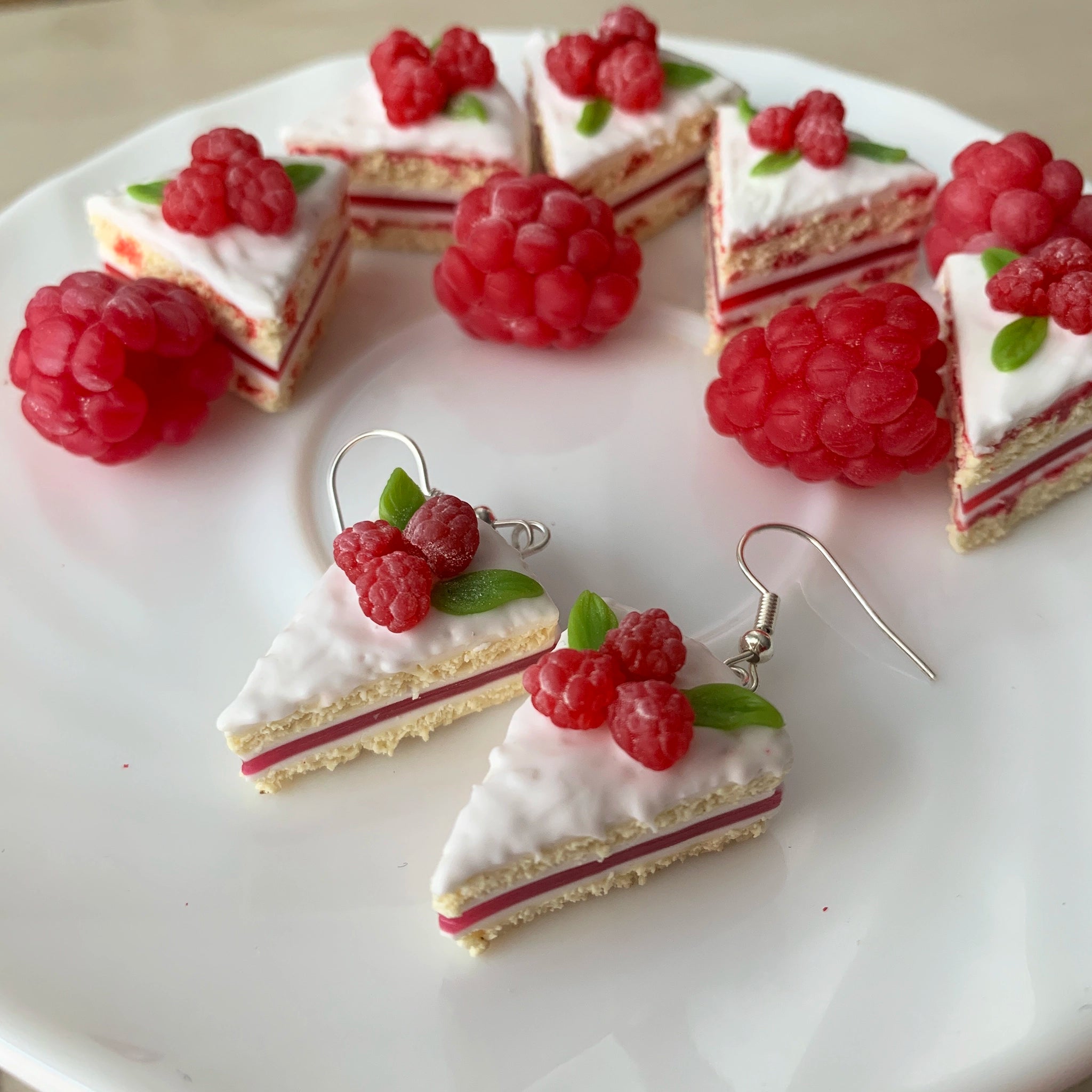 Pendientes Tarta de frambuesa